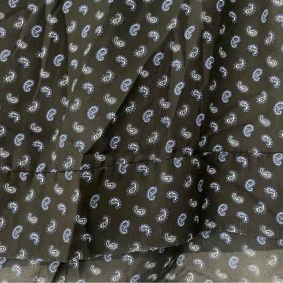 Jason Wu Paisley Ruffle Top Navy Satin sz 4 - Picture 8 of 9